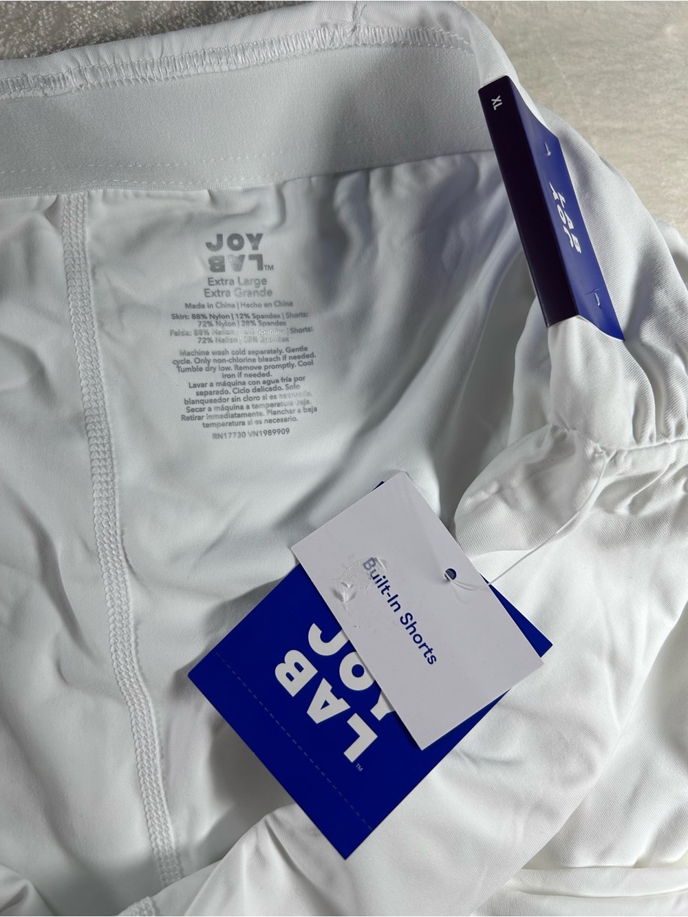 NWT Sz XL White Game Day Layered Athletic Skort Skirt, JoyLab, Athleisure Active - Picture 7 of 11